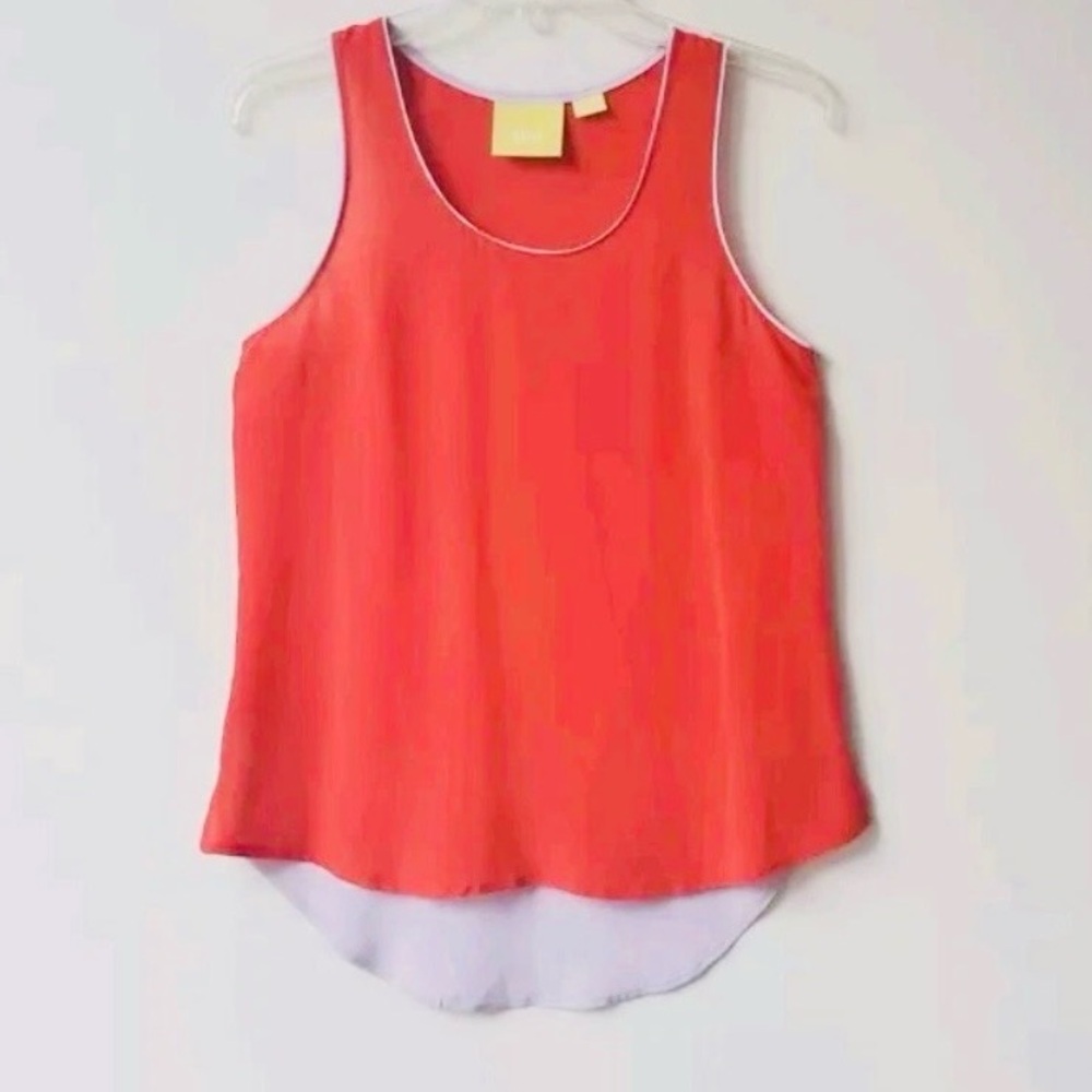 Maeve by Anthropologie red and light grey tank top size 4